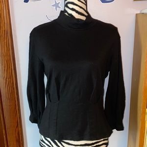 Madewell black mock neck long sleeve knit top size small